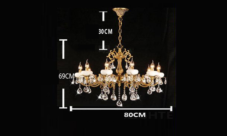 Đèn chùm đồng chao đá trắng ATL8659-11